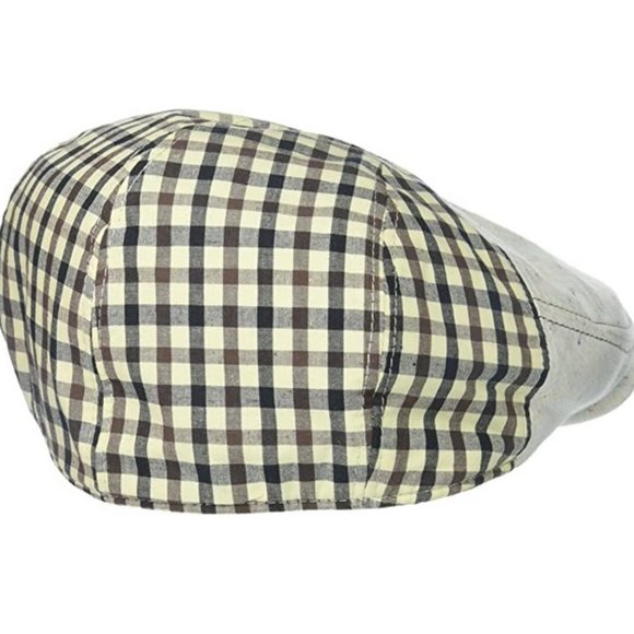 NWT Henschel Men's 100% Cotton Ivy Plaid Back Cap - Picture 2 of 3